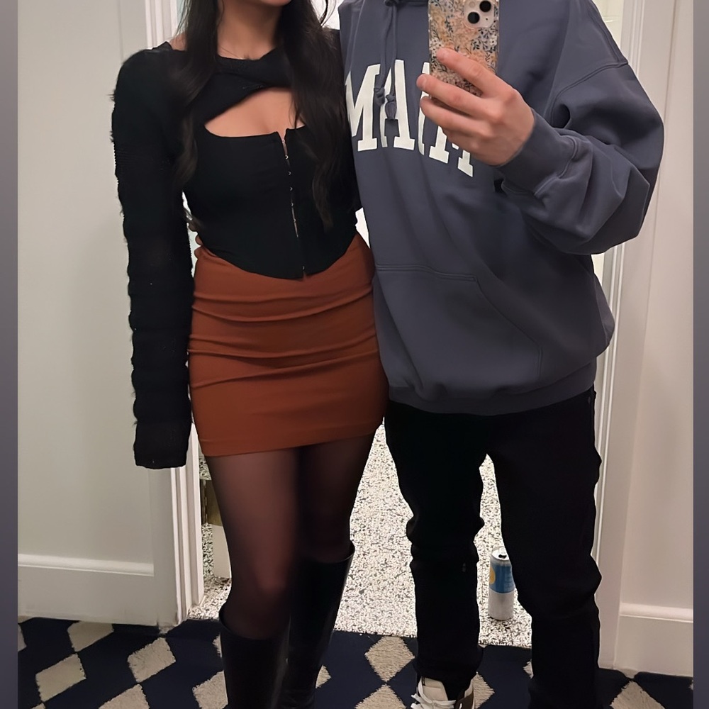 Elegant Brown Mini Skirt